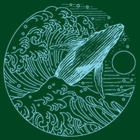 Vintage Great Wave Leaping Humpback Whale Tie-Dye T-Shirt