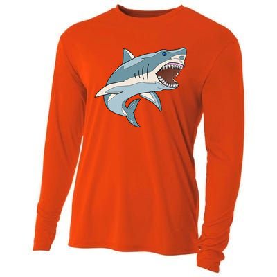 Vintage Great White Shark Cooling Performance Long Sleeve Crew