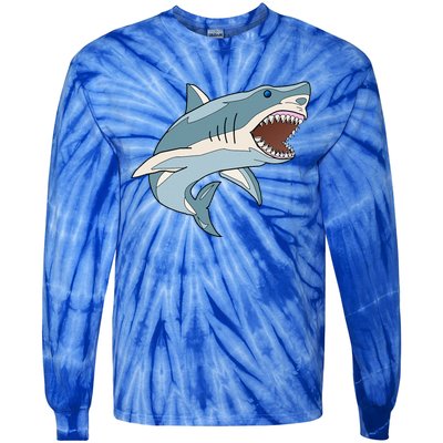 Vintage Great White Shark Tie-Dye Long Sleeve Shirt