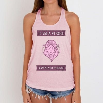 Virgo Gift With Funny Graphic Design Great Gift Women's Knotted Racerback Tank