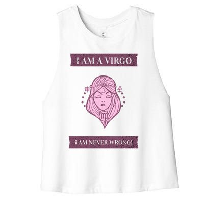 Virgo Gift With Funny Graphic Design Great Gift Women's Racerback Cropped Tank