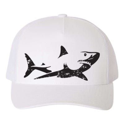 Vintage Great White Shark Silhouette Ocean Predator Yupoong Adult 5-Panel Trucker Hat