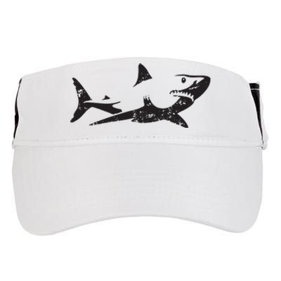 Vintage Great White Shark Silhouette Ocean Predator Adult Drive Performance Visor