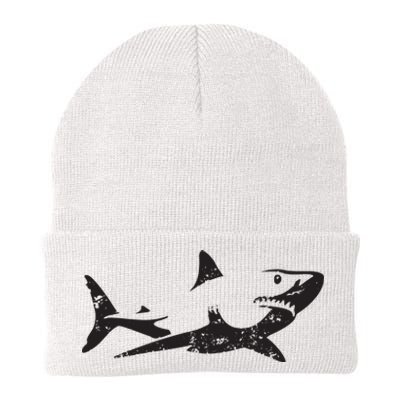 Vintage Great White Shark Silhouette Ocean Predator Knit Cap Winter Beanie