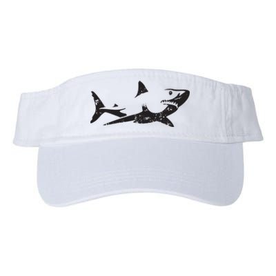 Vintage Great White Shark Silhouette Ocean Predator Valucap Bio-Washed Visor