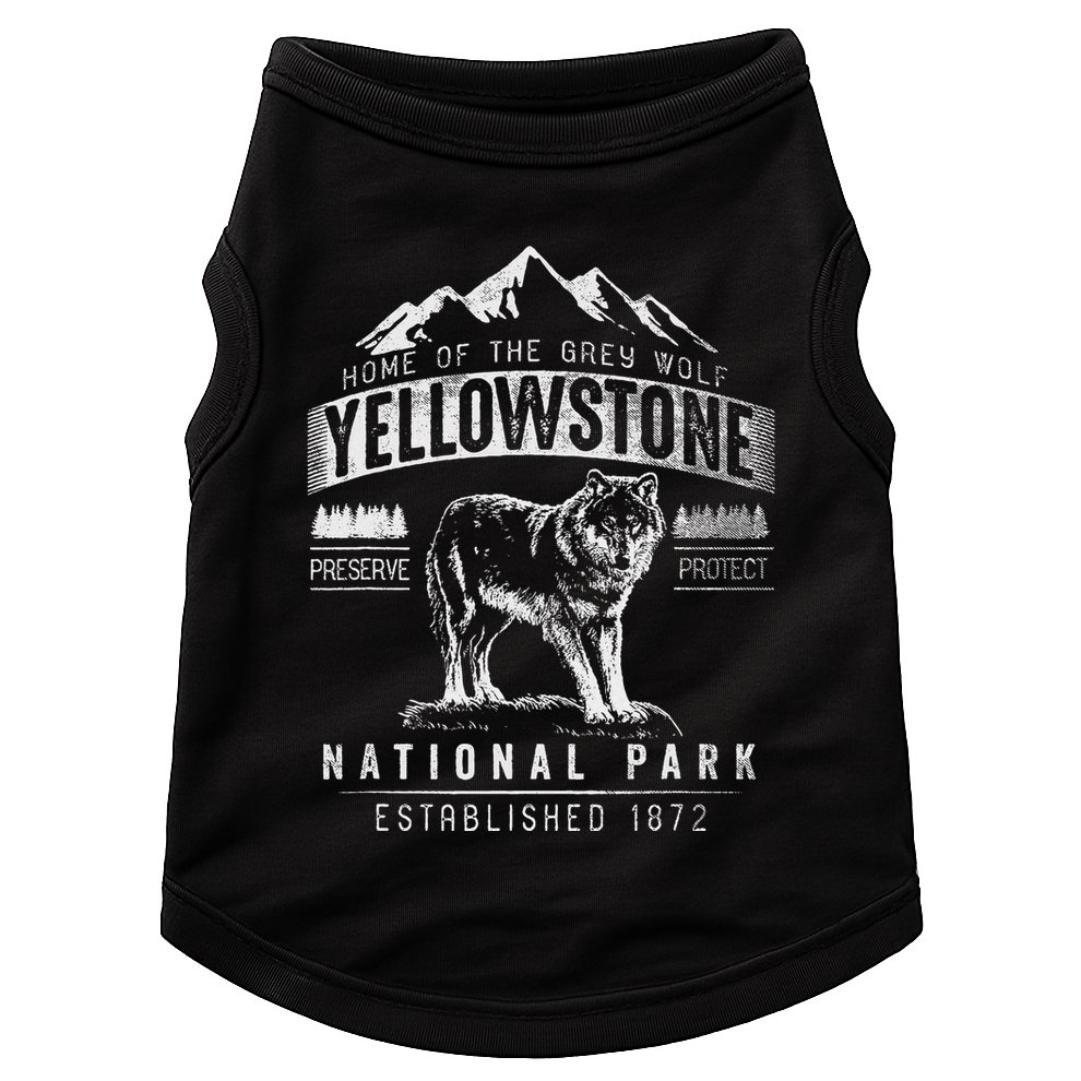 Vintage Grey Wolf Yellowstone National Park Doggie Tank