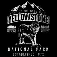 Vintage Grey Wolf Yellowstone National Park Womens Tank Top