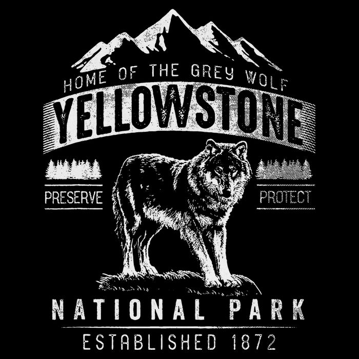 Vintage Grey Wolf Yellowstone National Park Womens Tank Top