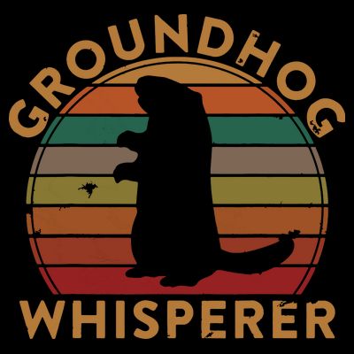 Vintage Groundhog Whisperer Silhouette Gift Ground Hog Day T-Shirt