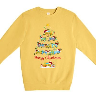 Video Game Xmas Lighting Santa Video Game Christmas Tree Gift Premium Crewneck Sweatshirt