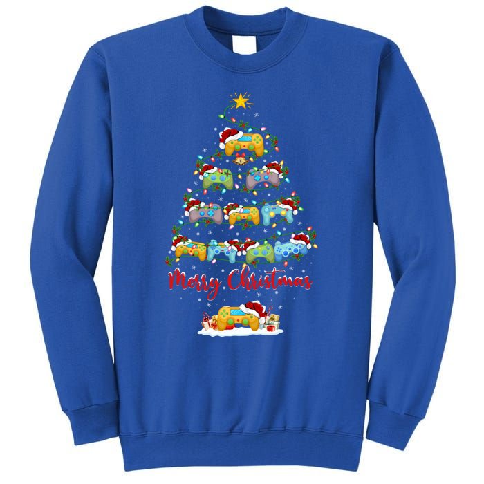 Video Game Xmas Lighting Santa Video Game Christmas Tree Gift Tall Sweatshirt