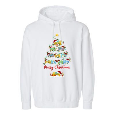 Video Game Xmas Lighting Santa Video Game Christmas Tree Gift Garment-Dyed Fleece Hoodie