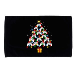 Video Gamer Xmas Gaming Controller Christmas Tree Gift Microfiber Hand Towel