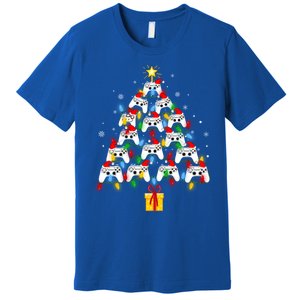 Video Gamer Xmas Gaming Controller Christmas Tree Gift Premium T-Shirt