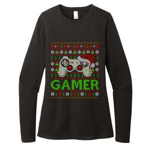 Video Gamer Xmas Lighting Ugly Santa Video Gamer Christmas Gift Womens CVC Long Sleeve Shirt