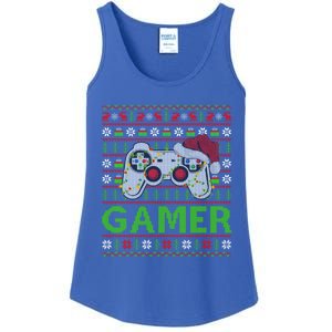 Video Gamer Xmas Lighting Ugly Santa Video Gamer Christmas Gift Ladies Essential Tank