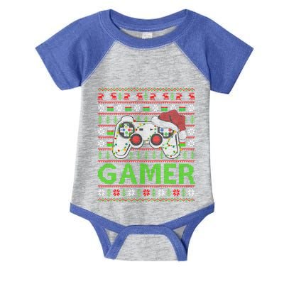 Video Gamer Xmas Lighting Ugly Santa Video Gamer Christmas Gift Infant Baby Jersey Bodysuit