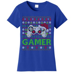 Video Gamer Xmas Lighting Ugly Santa Video Gamer Christmas Gift Women's T-Shirt