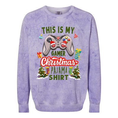 Video Gamer Xmas Grandson Gamer This Is My Christmas Pajama Gift Colorblast Crewneck Sweatshirt