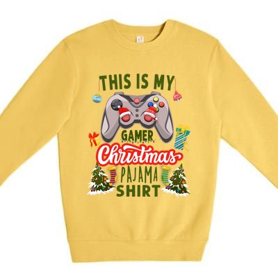 Video Gamer Xmas Grandson Gamer This Is My Christmas Pajama Gift Premium Crewneck Sweatshirt