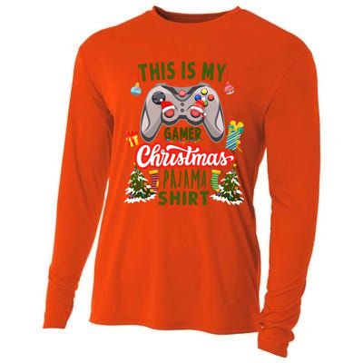 Video Gamer Xmas Grandson Gamer This Is My Christmas Pajama Gift Cooling Performance Long Sleeve Crew