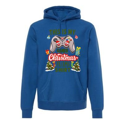 Video Gamer Xmas Grandson Gamer This Is My Christmas Pajama Gift Premium Hoodie