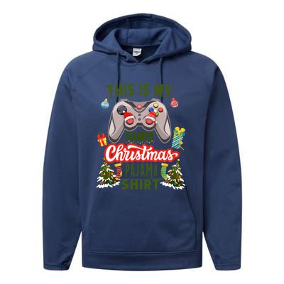 Video Gamer Xmas Grandson Gamer This Is My Christmas Pajama Gift Performance Fleece Hoodie