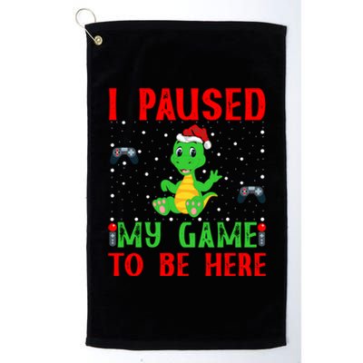 Video Gamer Xmas Dinosaur Playing Video Game Christmas Gift Platinum Collection Golf Towel