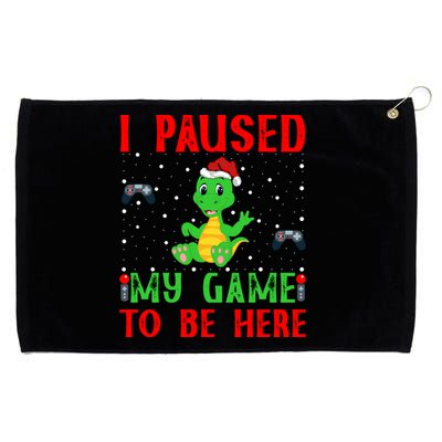 Video Gamer Xmas Dinosaur Playing Video Game Christmas Gift Grommeted Golf Towel