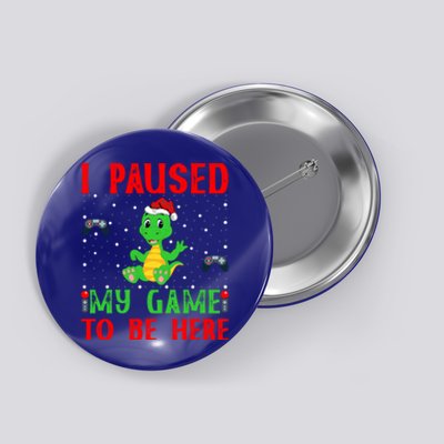 Video Gamer Xmas Dinosaur Playing Video Game Christmas Gift Button