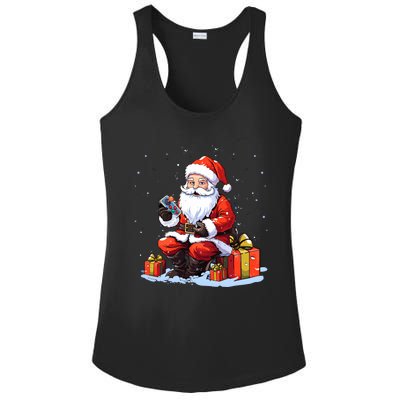 Video Gamer Xmas Holiday Santa Playing Video Game Christmas Great Gift Ladies PosiCharge Competitor Racerback Tank