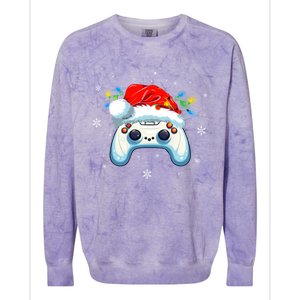 Video Gamer Xmas Lights Video Game Controller Christmas Great Gift Colorblast Crewneck Sweatshirt