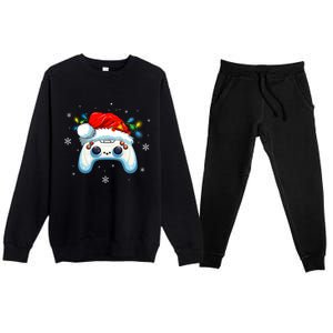 Video Gamer Xmas Lights Video Game Controller Christmas Great Gift Premium Crewneck Sweatsuit Set