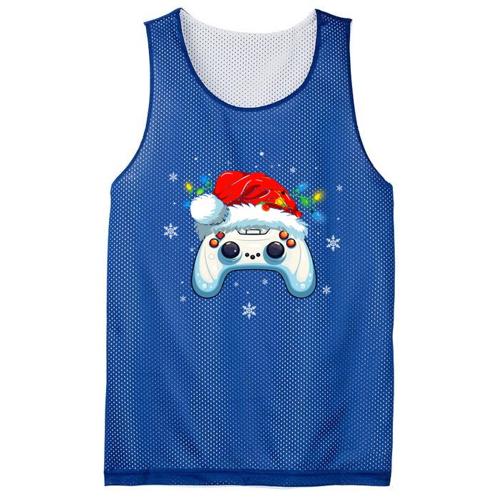 Video Gamer Xmas Lights Video Game Controller Christmas Great Gift Mesh Reversible Basketball Jersey Tank