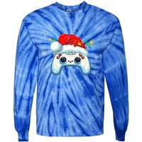 Video Gamer Xmas Lights Video Game Controller Christmas Great Gift Tie-Dye Long Sleeve Shirt