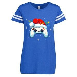 Video Gamer Xmas Lights Video Game Controller Christmas Great Gift Enza Ladies Jersey Football T-Shirt