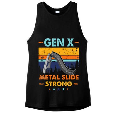 Vintage Gen X Generation Sarcasm Gen X Metalslide A Strong Ladies PosiCharge Tri-Blend Wicking Tank