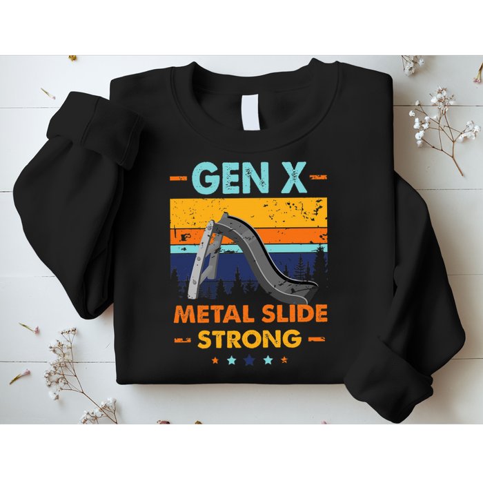 Vintage Gen X Generation Sarcasm Gen X Metalslide A Strong Sweatshirt