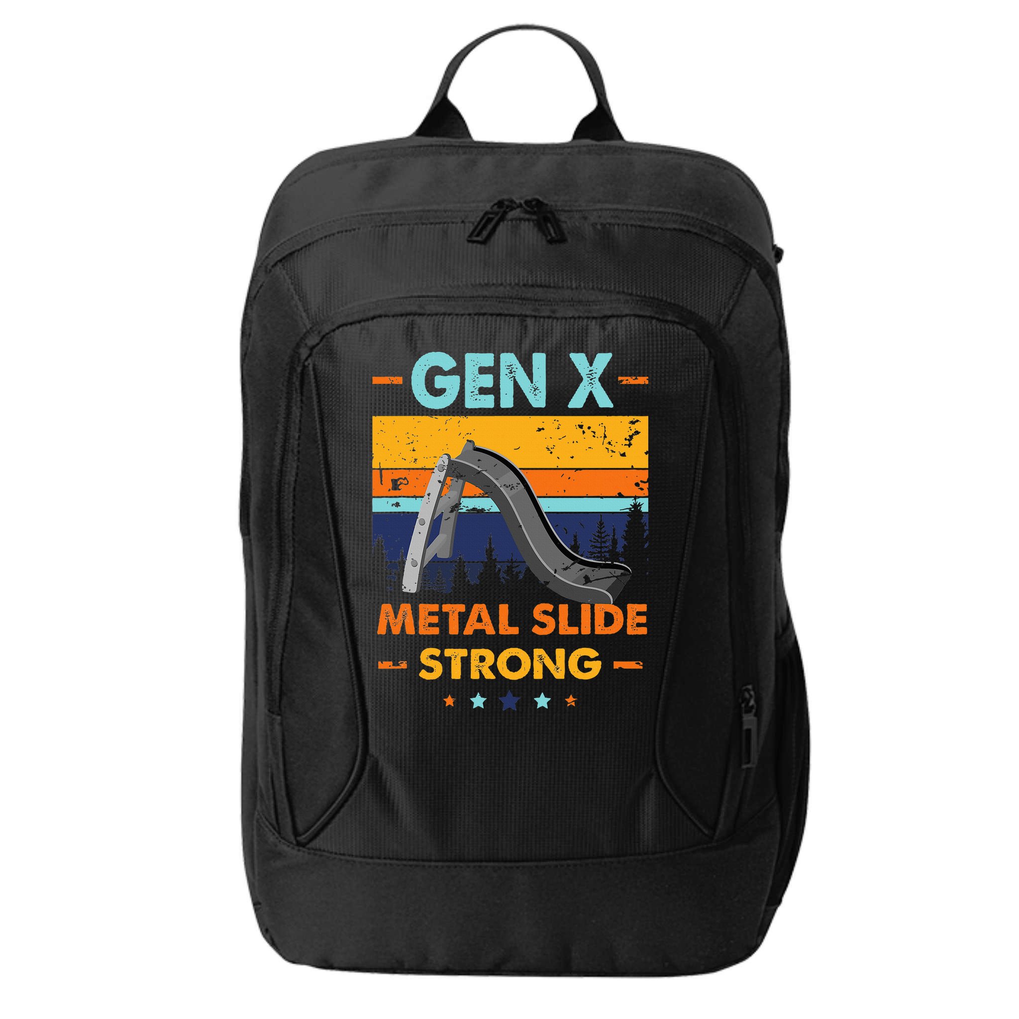 Vintage Gen X Generation Sarcasm Gen X Metalslide A Strong City Backpack