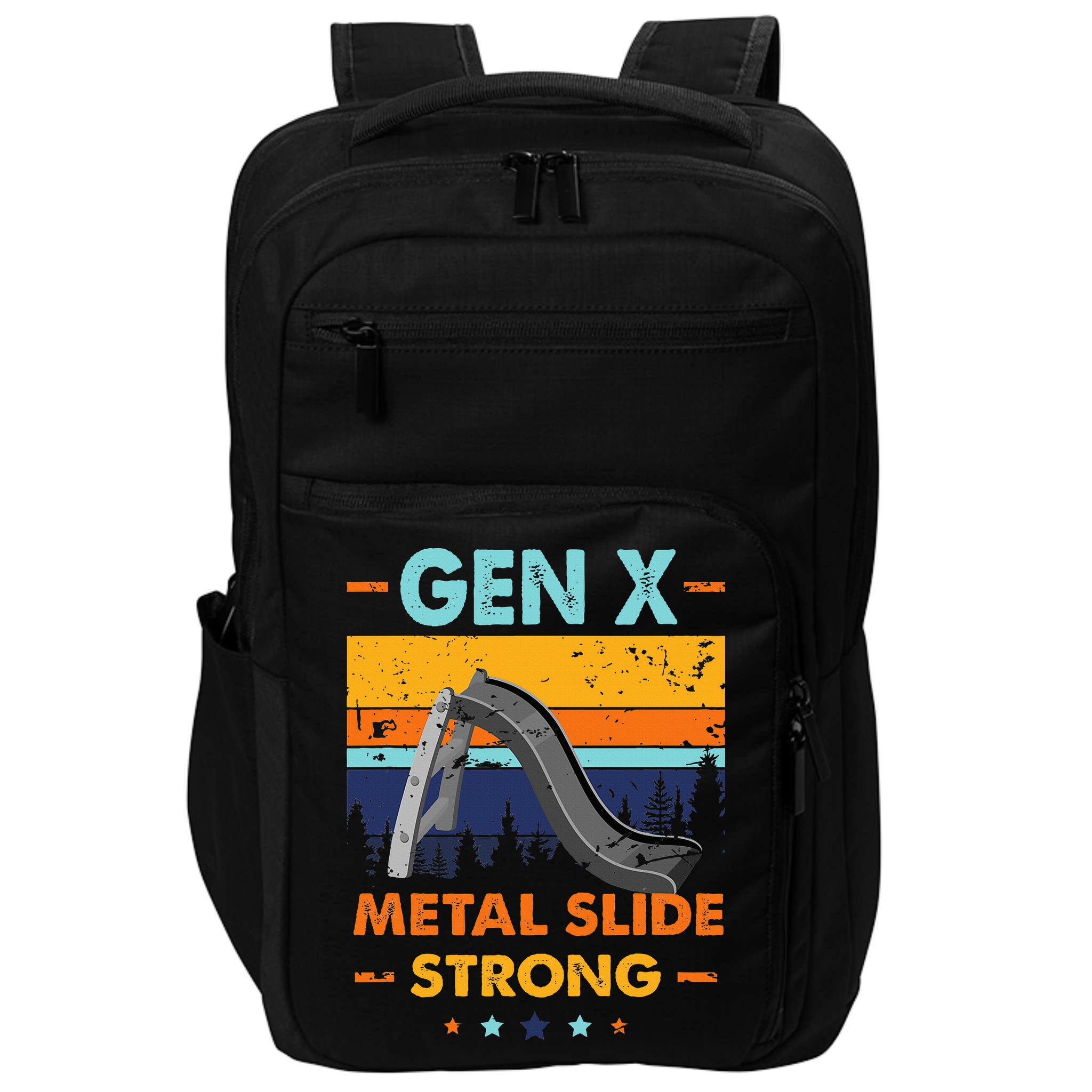Vintage Gen X Generation Sarcasm Gen X Metalslide A Strong Impact Tech Backpack