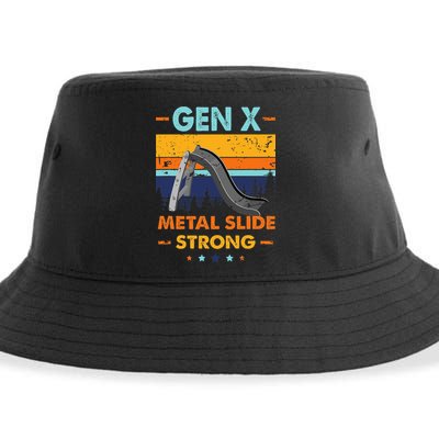 Vintage Gen X Generation Sarcasm Gen X Metalslide A Strong Sustainable Bucket Hat
