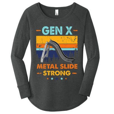 Vintage Gen X Generation Sarcasm Gen X Metalslide A Strong Women's Perfect Tri Tunic Long Sleeve Shirt