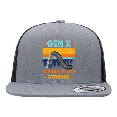 Vintage Gen X Generation Sarcasm Gen X Metalslide A Strong Flat Bill Trucker Hat