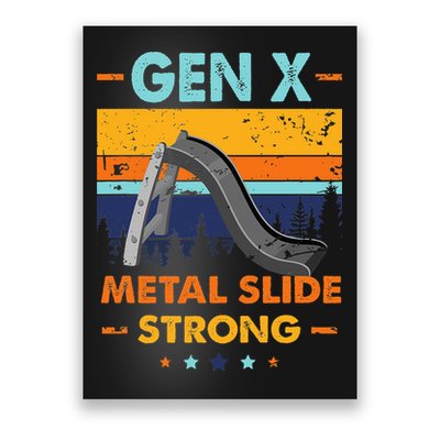 Vintage Gen X Generation Sarcasm Gen X Metalslide A Strong Poster