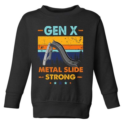 Vintage Gen X Generation Sarcasm Gen X Metalslide A Strong Toddler Sweatshirt