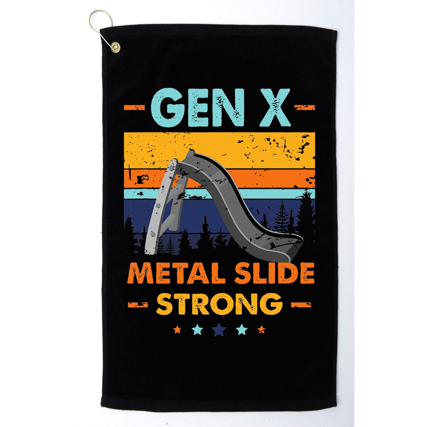 Vintage Gen X Generation Sarcasm Gen X Metalslide A Strong Golf Towel