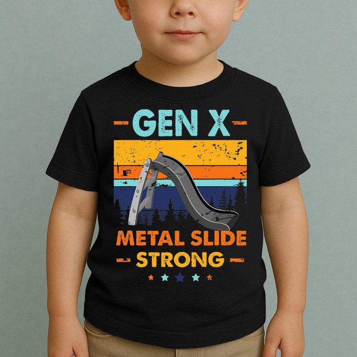 Vintage Gen X Generation Sarcasm Gen X Metalslide A Strong Toddler T-Shirt