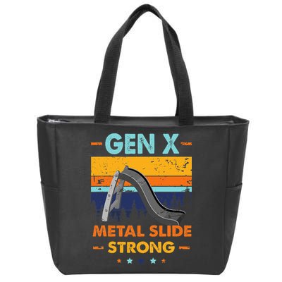 Vintage Gen X Generation Sarcasm Gen X Metalslide A Strong Zip Tote Bag