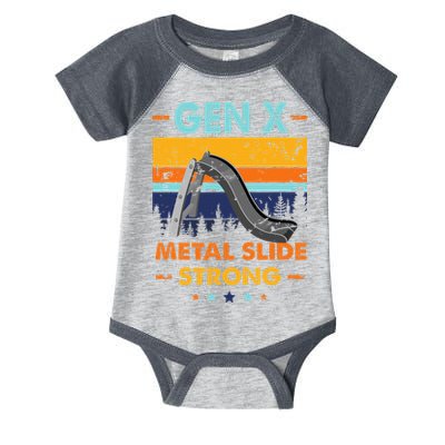 Vintage Gen X Generation Sarcasm Gen X Metalslide A Strong Infant Baby Jersey Bodysuit