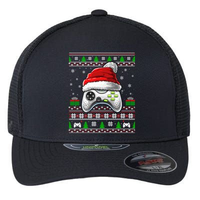 Video Gamer Xmas Holiday Video Game Controller Christmas Gift Flexfit Unipanel Trucker Cap